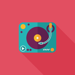 DJ music flat icon with long shadow,eps10