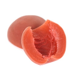 Japanese salt plum or pickled plum on white background