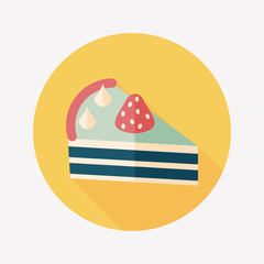 birthday cake flat icon with long shadow,eps10