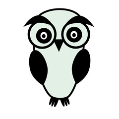 Cute owl isolated vector illustration
