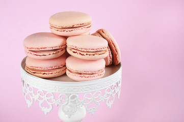 Pink Macarons cookie petit fours