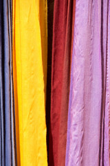 Colored cloths and silks from Morocco