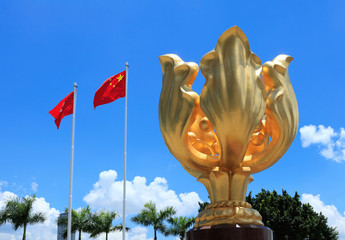 Golden bauhinia square in Hong Kong