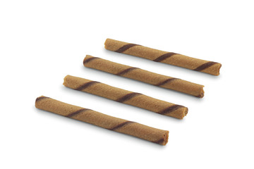 Striped wafer rolls