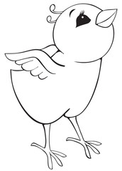 Outline surprised chicken