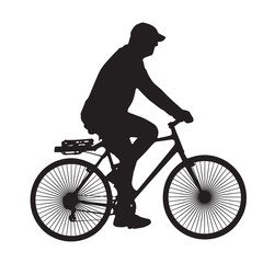 Silhouette man ride bicycle