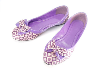 purple fashion shoes on white background