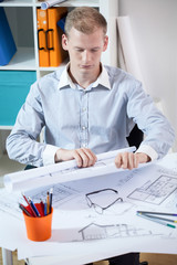 Architect loooking on his project