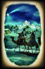 The illustration of the star and three kings