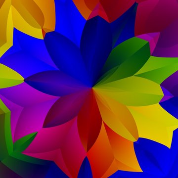 Abstract Colorful Spring Flower Plant Art