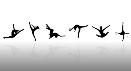Rhythmic Gymnasts Silhouettes © lisheng2121
