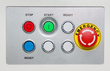 Emergency Button on silver panel