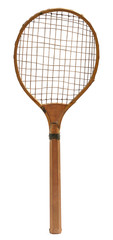 Old vintage wooden tennis racket