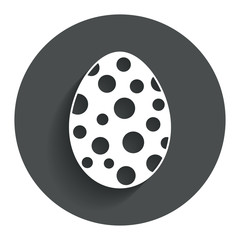 Easter egg sign icon. Easter tradition symbol.