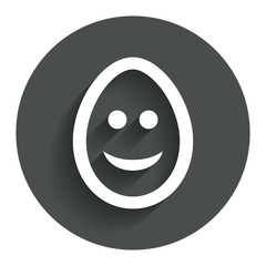 Fototapeta premium Smile egg face sign icon. Smiley symbol.