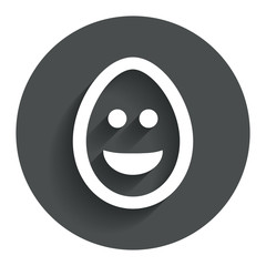 Fototapeta premium Smile egg face sign icon. Smiley symbol.