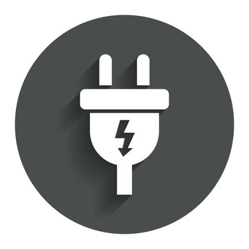 Electric plug sign icon. Power energy symbol.