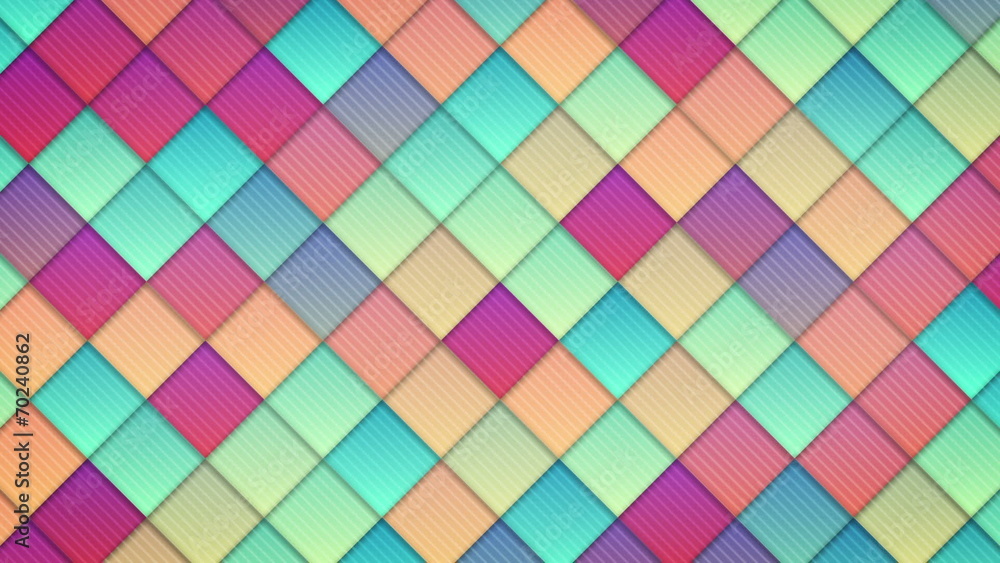 Poster geometric pattern of colorful squares loop