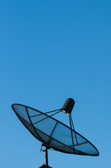 satellite dish with clear blue sky
