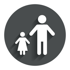 One-parent family with one child sign icon.