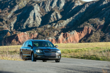 Naklejka premium car on the road