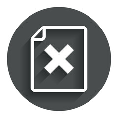 File document stop icon. Delete doc button.