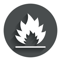 Fire flame sign icon. Heat symbol.