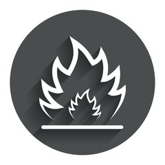 Fire flame sign icon. Heat symbol.