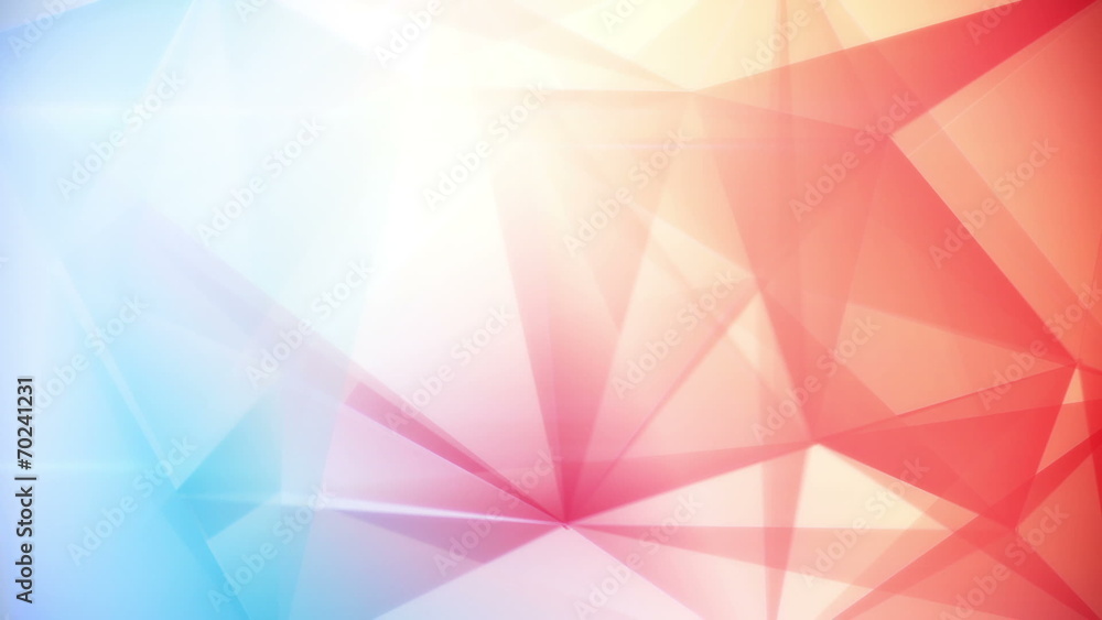 Poster abstract triangle geometrical blue red background loop