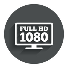 Full hd widescreen tv. 1080p symbol.