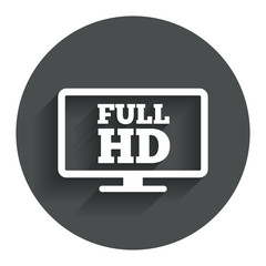 Full hd widescreen tv. High-definition symbol.