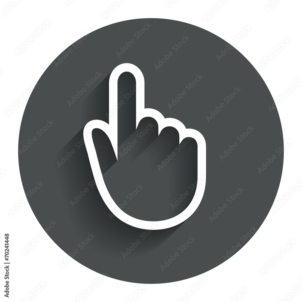 Poster hand cursor sign icon. hand pointer symbol.