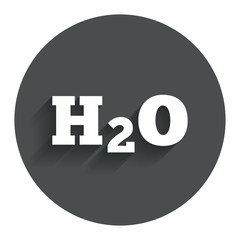 H2O Water formula sign icon. Chemistry symbol.
