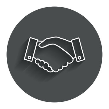 Handshake sign icon. Successful business symbol.