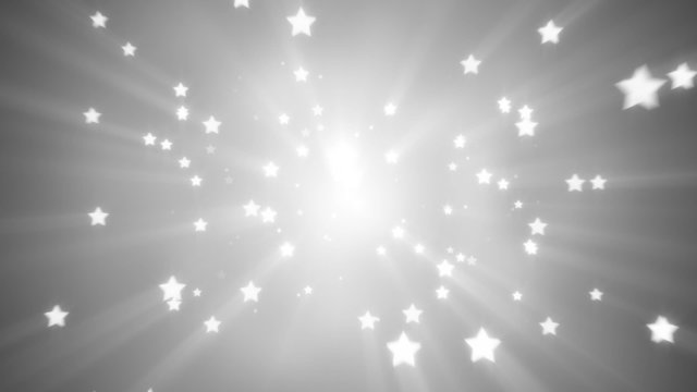 flying white star shapes loopable background
