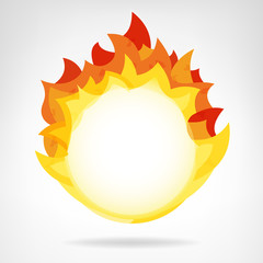 fire flame circle backdrop isolated vector