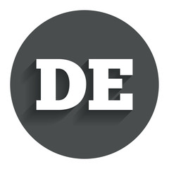 German language sign icon. DE Deutschland.
