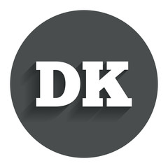 Denmark language sign icon. DK translation.