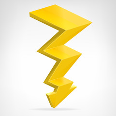 flash strike 3D icon vector isolated