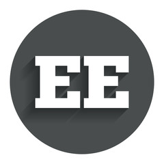 Estonian language sign icon. EE translation.