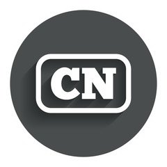 Chinese language sign icon. CN China translation