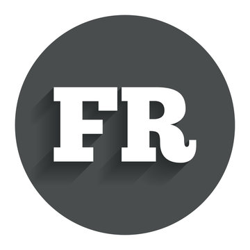 recommend clip art: French language sign icon. FR translation.