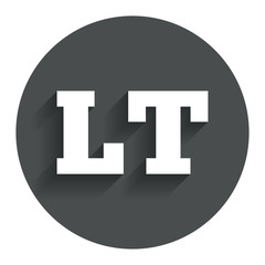 Lithuanian language sign icon. LT translation
