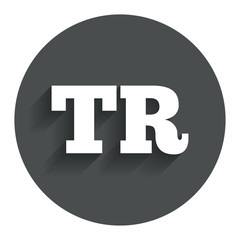 Turkish language sign icon. TR translation
