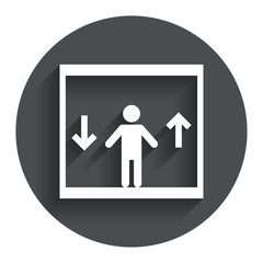 Elevator icon. Person symbol with up down arrows