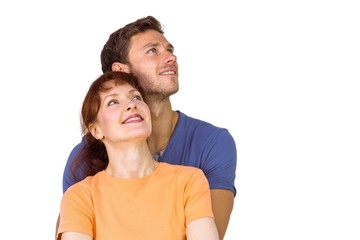 Fototapeta premium Happy couple together looking upwards