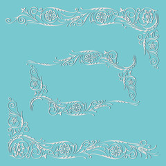 Frame calligraphic floral swirling  pattern