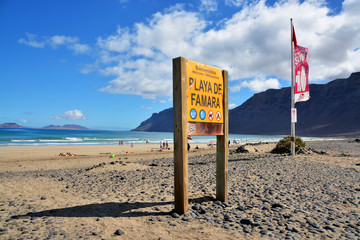 playa de famara en Lanzarote
