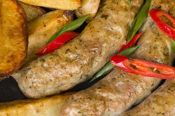 Sausage and potato - Stock Image macro.