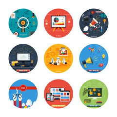 Icons for web design, seo, social media